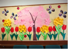 春の花を存分に堪能出来る壁画飾り